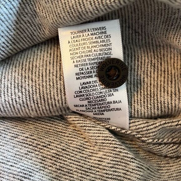 Wolverine Men's Gray Cotton Flannel Long Sleeve Button Up Shirt Size Large - Picture 7 of 11